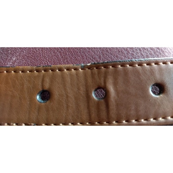 TOMMY HILFIGER Canvas Leather Belt Grosgrain Blue Nautical Ribbon Summer Size 32 - Picture 10 of 16